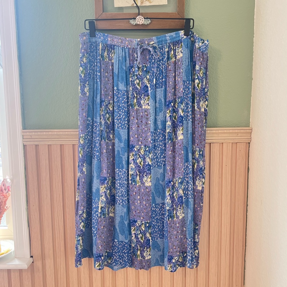 Orvis maxi skirt- blue patchwork